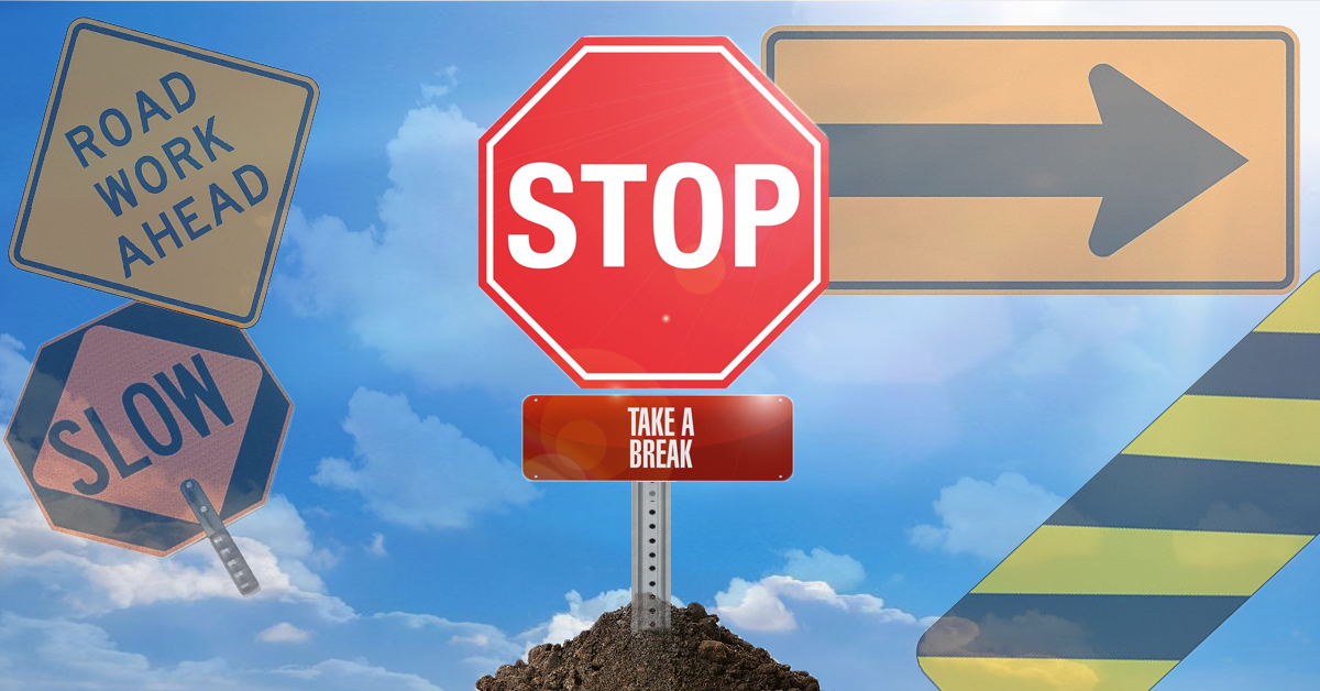 When you come to a stop sign or red light, you stop and look both ways. Likewise, at a yield sign, you pause and look both ways. It keeps us safe. The same thing happens when we take care of ourselves. We must know when to stop, pause, and take a break. After spending two weeks with my husband in...